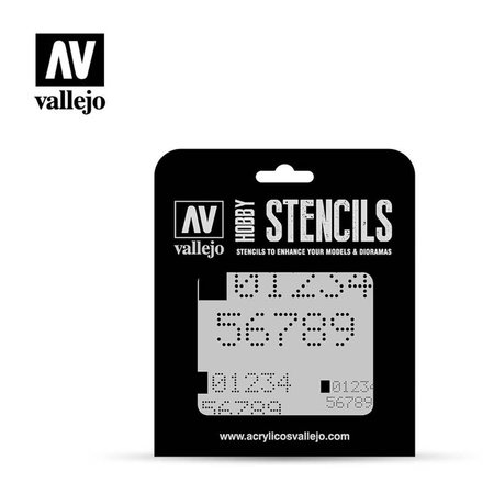 VALLEJO STENCIL Digital Numbers Stencil VLJST-SF004